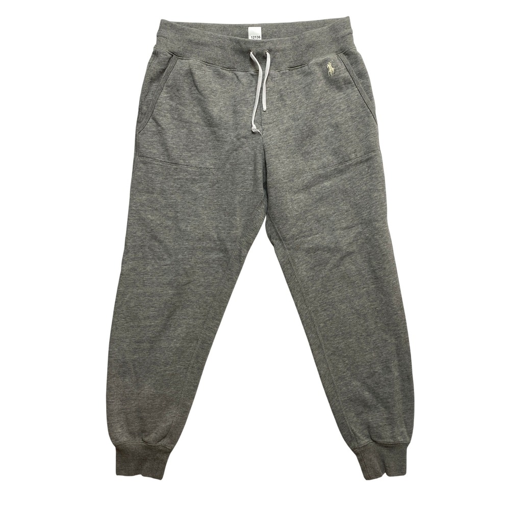 Polo Ralph Lauren Joggers Mens M Gray Heathered Fleece Cuffed Sweatpants